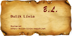 Bulik Lívia névjegykártya